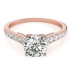 0.92 CTW Certified VS/SI Diamond Solitaire Ring 18K Rose Gold - REF-126W2F - 27496