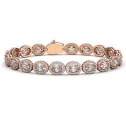 15.20 CTW Oval Diamond Designer Bracelet 18K Rose Gold - REF-2801X3T - 42708