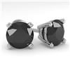 Image 1 : 4.0 CTW Black Diamond Stud Designer Earrings 14K White Gold - REF-104N2Y - 38389