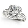 Image 1 : 1.36 CTW Certified VS/SI Diamond Solitaire Halo Ring 18K White Gold - REF-241A8X - 26548