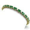 Image 5 : 23.5 CTW Emerald & VS/SI Certified Diamond Eternity Bracelet 10K Yellow Gold - REF-143H6A - 29367
