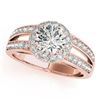 Image 2 : 1.91 CTW Certified VS/SI Diamond 2Pc Wedding Set Solitaire Halo 14K Rose Gold - REF-421H6A - 31233