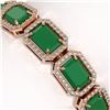Image 4 : 26.21 CTW Emerald & Diamond Halo Bracelet 10K Rose Gold - REF-368N8Y - 41379