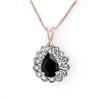 Image 1 : 1.10 CTW Blue Sapphire Pendant 18K Rose Gold - REF-19H3A - 13636
