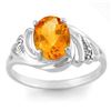 Image 1 : 2.04 CTW Citrine & Diamond Ring 18K White Gold - REF-32F5N - 10699