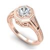 Image 1 : 0.84 CTW VS/SI Diamond Solitaire Art Deco Ring 18K Rose Gold - REF-236Y4K - 37092