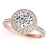 Image 2 : 1.08 CTW Certified VS/SI Diamond Solitaire Halo Ring 18K Rose Gold - REF-200H2A - 26986