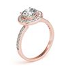 Image 4 : 1.08 CTW Certified VS/SI Diamond Solitaire Halo Ring 18K Rose Gold - REF-200H2A - 26986