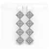 Image 1 : 5.92 CTW Princess Cut Diamond Designer Earrings 18K White Gold - REF-1094Y9K - 42854