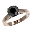 Image 2 : 2.15 CTW Fancy Black VS Diamond Solitaire Engagement Ring 10K Rose Gold - REF-47T5M - 36556