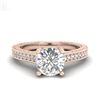 Image 2 : 1.45 CTW VS/SI Diamond Solitaire Art Deco Ring 18K Rose Gold - REF-400M2H - 37005