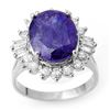 Image 1 : 8.03 CTW Tanzanite & Diamond Ring 18K White Gold - REF-308W9F - 10429