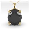 Image 2 : 9.0 CTW Oval Black Diamond Designer Necklace 18K Yellow Gold - REF-254A5X - 32374