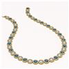 Image 2 : 35.60 CTW Blue & White Diamond Designer Necklace 18K Yellow Gold - REF-4403A6X - 42679