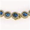 Image 4 : 35.60 CTW Blue & White Diamond Designer Necklace 18K Yellow Gold - REF-4403A6X - 42679