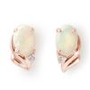 Image 1 : 1.03 CTW Opal & Diamond Earrings 14K Rose Gold - REF-16N9Y - 12882