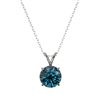 Image 4 : 1.53 CTW Certified Intense Blue SI Diamond Solitaire Necklace 10K White Gold - REF-202M5H - 36802