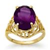Image 1 : 4.50 CTW Amethyst Ring 10K Yellow Gold - REF-22F8N - 13600
