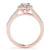 Image 2 : 1.16 CTW Certified VS/SI Cushion Diamond Solitaire Halo Ring 18K Rose Gold - REF-216H4A - 27124