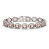 Image 1 : 20.18 CTW Morganite & Diamond Halo Bracelet 10K White Gold - REF-377M3H - 40613