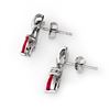 Image 2 : 0.75 CTW Ruby & Diamond Earrings 14K White Gold - REF-21F6N - 13181