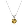 Image 4 : 0.79 CTW Certified Intense Yellow SI Diamond Solitaire Necklace 10K White Gold - REF-100M5H - 36748