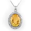 Image 1 : 12.0 CTW Citrine Necklace 14K White Gold - REF-72X4T - 10326