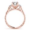 Image 2 : 1 CTW Certified VS/SI Diamond 3 Stone Solitaire Ring 18K Rose Gold - REF-186X4T - 28042