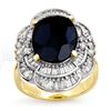 Image 1 : 7.85 CTW Blue Sapphire & Diamond Ring 14K Yellow Gold - REF-135T5M - 13076
