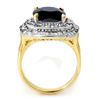 Image 2 : 7.85 CTW Blue Sapphire & Diamond Ring 14K Yellow Gold - REF-135T5M - 13076