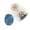 Image 2 : 7 CTW London Blue Topaz Designer Inspired Stud Earrings 14K Rose Gold - REF-30N2Y - 21668