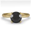 Image 1 : 1.50 CTW Black Diamond Engagement Designer Ring 18K Yellow Gold - REF-64T9M - 32440