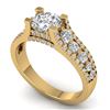 Image 2 : 2.55 CTW Certified VS/SI Diamond Art Deco Micro Ring 14K Yellow Gold - REF-431W5F - 30299