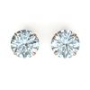 Image 1 : 4 CTW Sky Blue Topaz Designer Inspired Solitaire Stud Earrings 14K Rose Gold - REF-23M3H - 21845