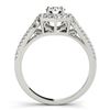 Image 4 : 1.07 CTW Certified VS/SI Diamond 2Pc Wedding Set Solitaire Halo 14K White Gold - REF-142N2Y - 31148