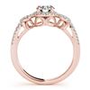 Image 2 : 1.38 CTW Certified VS/SI Diamond Solitaire Halo Ring 18K Rose Gold - REF-385A6X - 26686