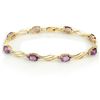 Image 1 : 6.02 CTW Amethyst & Diamond Bracelet 10K Yellow Gold - REF-34M9H - 10790