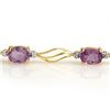 Image 2 : 6.02 CTW Amethyst & Diamond Bracelet 10K Yellow Gold - REF-34M9H - 10790