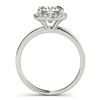 Image 4 : 1.1 CTW Certified VS/SI Cushion Diamond 2Pc Set Solitaire Halo 14K White Gold - REF-228H9A - 31409