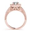 Image 5 : 1.07 CTW Certified VS/SI Diamond Solitaire Halo Ring 18K Rose Gold - REF-216W2F - 26522