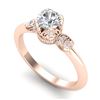 Image 1 : 1 CTW VS/SI Diamond Solitaire Art Deco Ring 18K Rose Gold - REF-157T5M - 36852