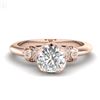 Image 2 : 1 CTW VS/SI Diamond Solitaire Art Deco Ring 18K Rose Gold - REF-157T5M - 36852