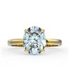 Image 1 : 3.50 CTW Sky Blue Topaz Designer Inspired Solitaire Ring 18K Yellow Gold - REF-36F2N - 22087