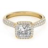 Image 1 : 1.15 CTW Certified VS/SI Princess Diamond Solitaire Halo Ring 18K Yellow Gold - REF-163F6N - 27095