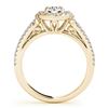 Image 4 : 1.36 CTW Certified VS/SI Diamond 2Pc Wedding Set Solitaire Halo 14K Yellow Gold - REF-220W2F - 30875