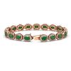 Image 2 : 15.2 CTW Emerald & Diamond Halo Bracelet 10K Rose Gold - REF-255T3M - 40452