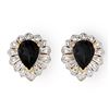 Image 1 : 2.20 CTW Blue Sapphire Earrings 10K Yellow Gold - REF-15Y6K - 13811