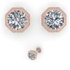 Image 2 : 1.50 CTW VS/SI Diamond Stud Solitaire Earrings 18K Rose Gold - REF-311T3M - 35966