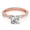 Image 1 : 1 CTW Certified VS/SI Diamond Solitaire Wedding Ring 18K Rose Gold - REF-189W6F - 27847