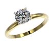 Image 2 : 1.05 CTW Certified H-SI/I Quality Diamond Solitaire Engagement Ring 10K Yellow Gold - REF-216W4F - 3